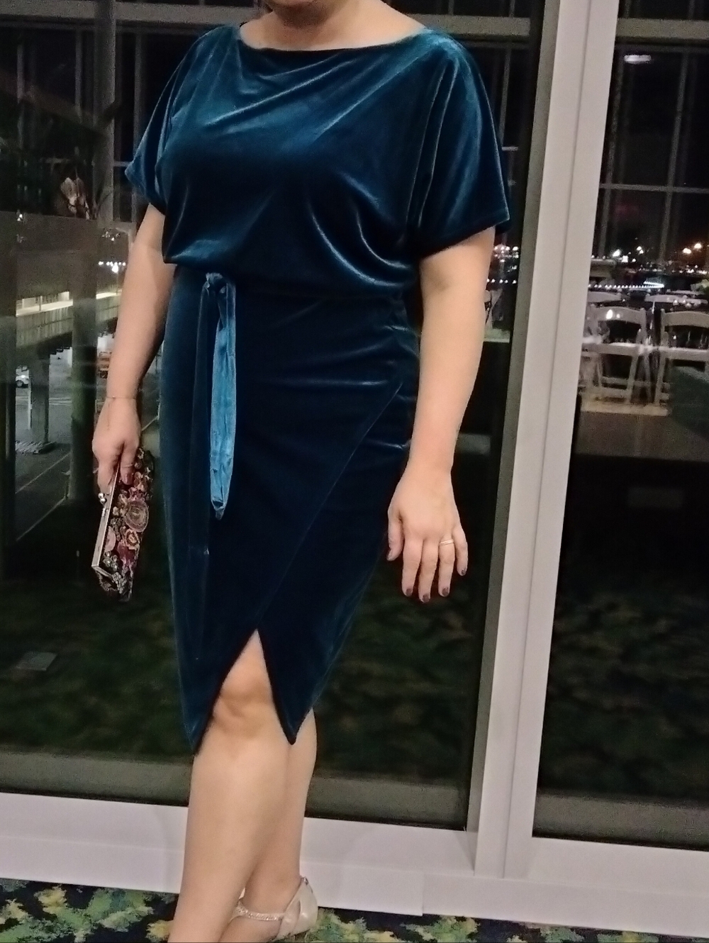 Kensie Blue Velvet Cocktail Dress